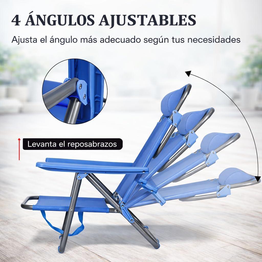 Pack 2x1 — Sillas Plegables Reclinables Estilo Reposera - Imagen 3