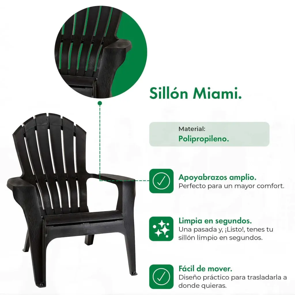 Set 2 Sillones Miami + Mesa Auxiliar · Interior y Exterior - Imagen 2
